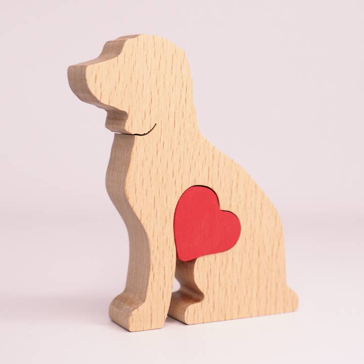 Labradoodle - Miniature boho wooden dog figurine keepsake for wholesale by Wood Metamorphosis
