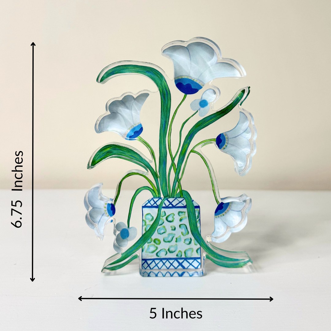 Jeanne Player Fine Art - Wholesale Decorative Tabletop Object - Belle Fleurs Acrylic Block2