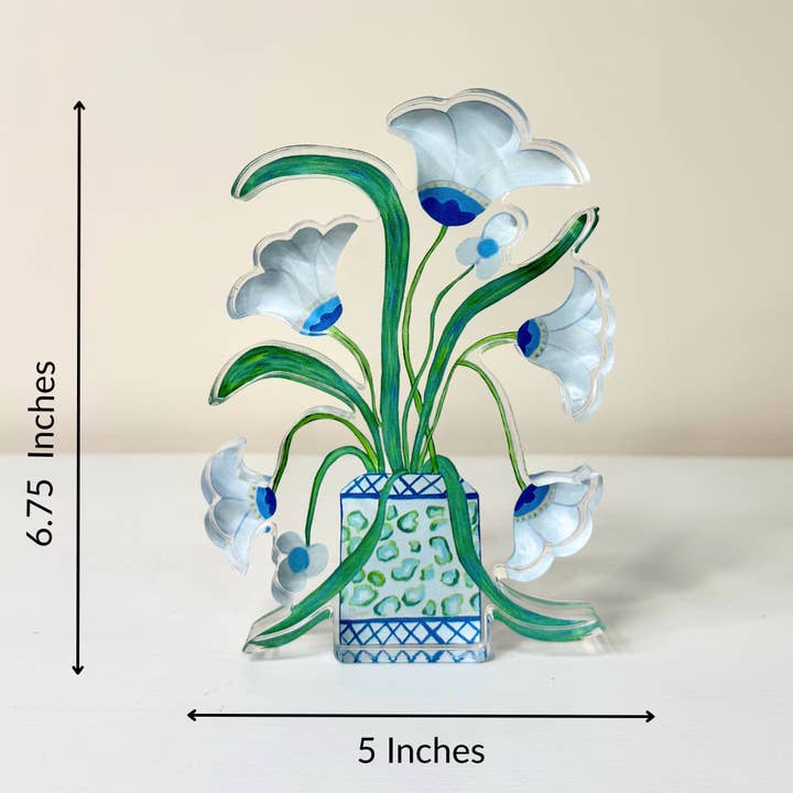 Jeanne Player Fine Art - Wholesale Decorative Tabletop Object - Belle Fleurs Acrylic Block2