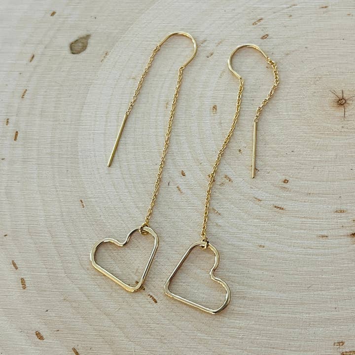 PENDIENTES ROSA HEART THREADER / SAN VALENTÍN / AMOR / GALENTINES para venta al por mayor de Siren Jewelry