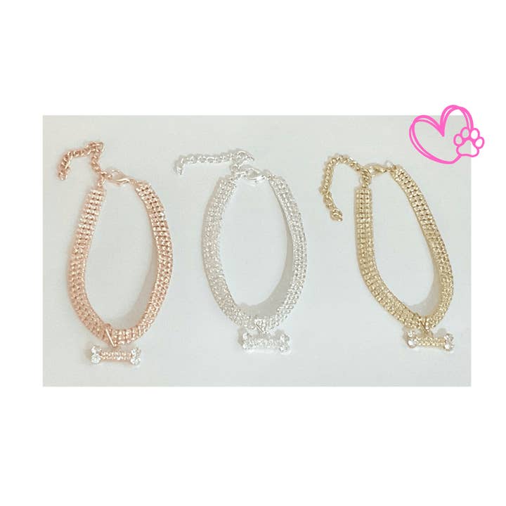 Rhinestone Luxury Pet Necklace Gold/Rose Gold/Silver for wholesale by Nevsher Lior