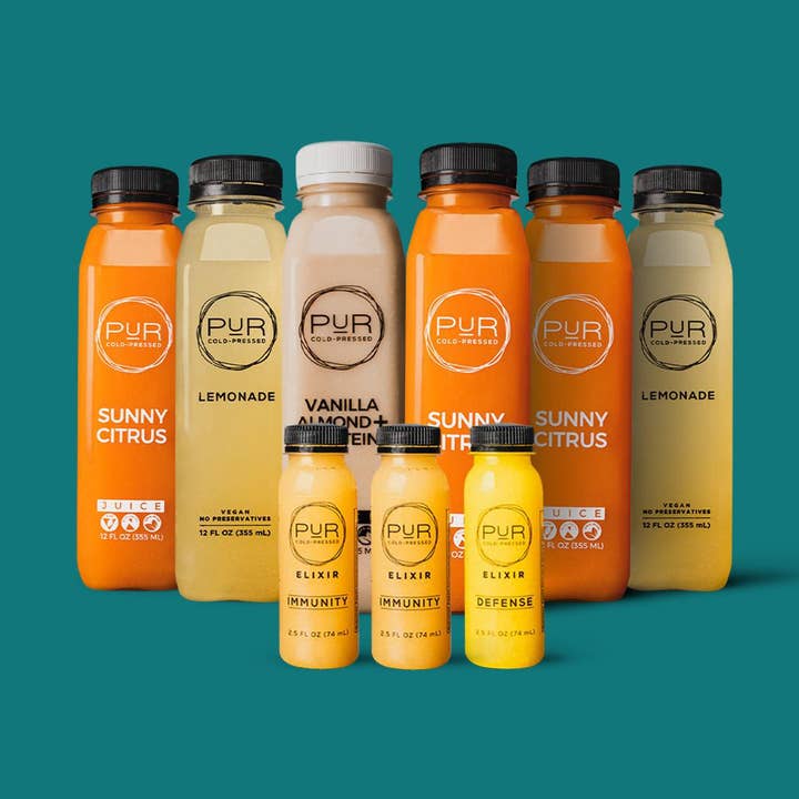 PUR Cold Pressed Juice - Wholesale Wellness Juice/Tonic - IMMUNITY & WELLNESS DETOX (JUICE + SHOTS)0