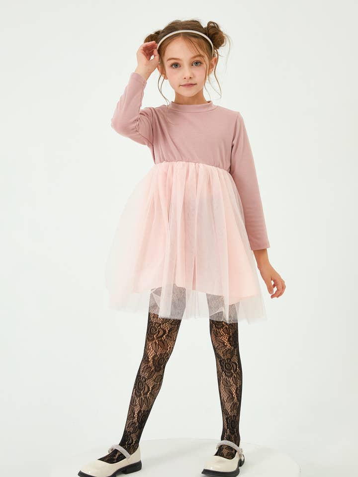 Flower Patterned Fishnet Children's Tights/EF2001 for wholesale by Belle Com'Elle