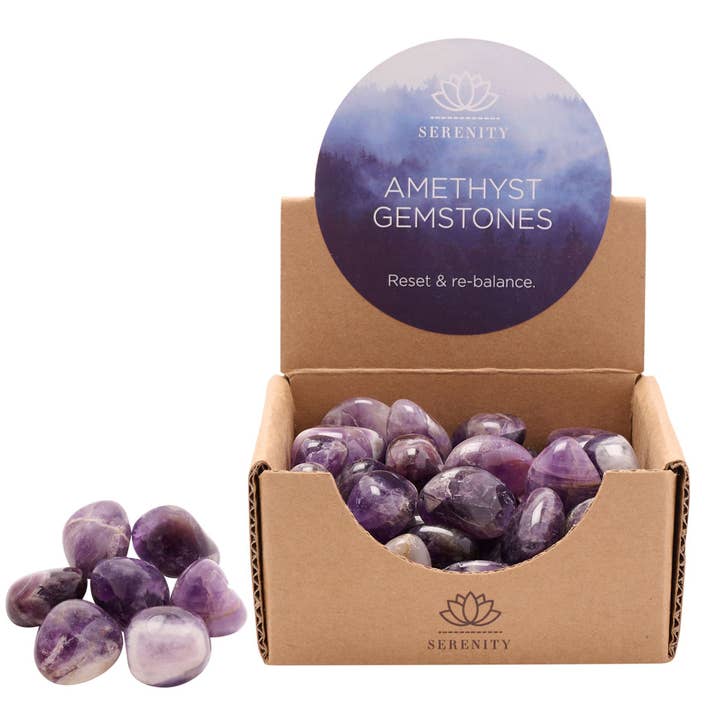 WIDDOP and Co. US - Wholesale Ornament - **MULTI 50** Gemstone CDU - Amethyst 2-3cms