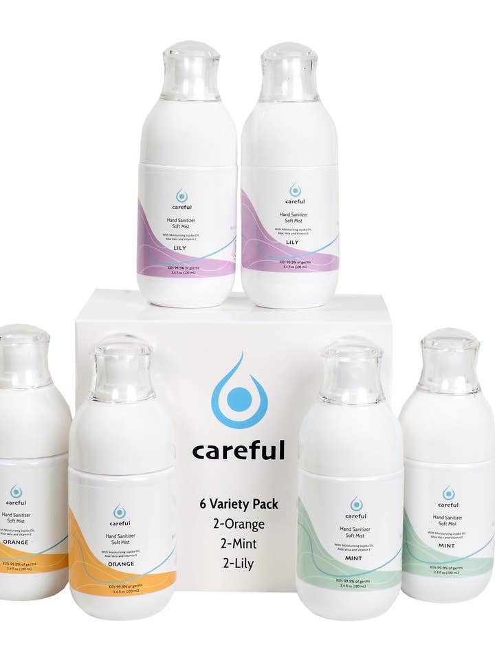 Omhyggelig blød tåge - Mød pakken (seks flasker tre dufte) for engroshandel hos Careful Soft Mist