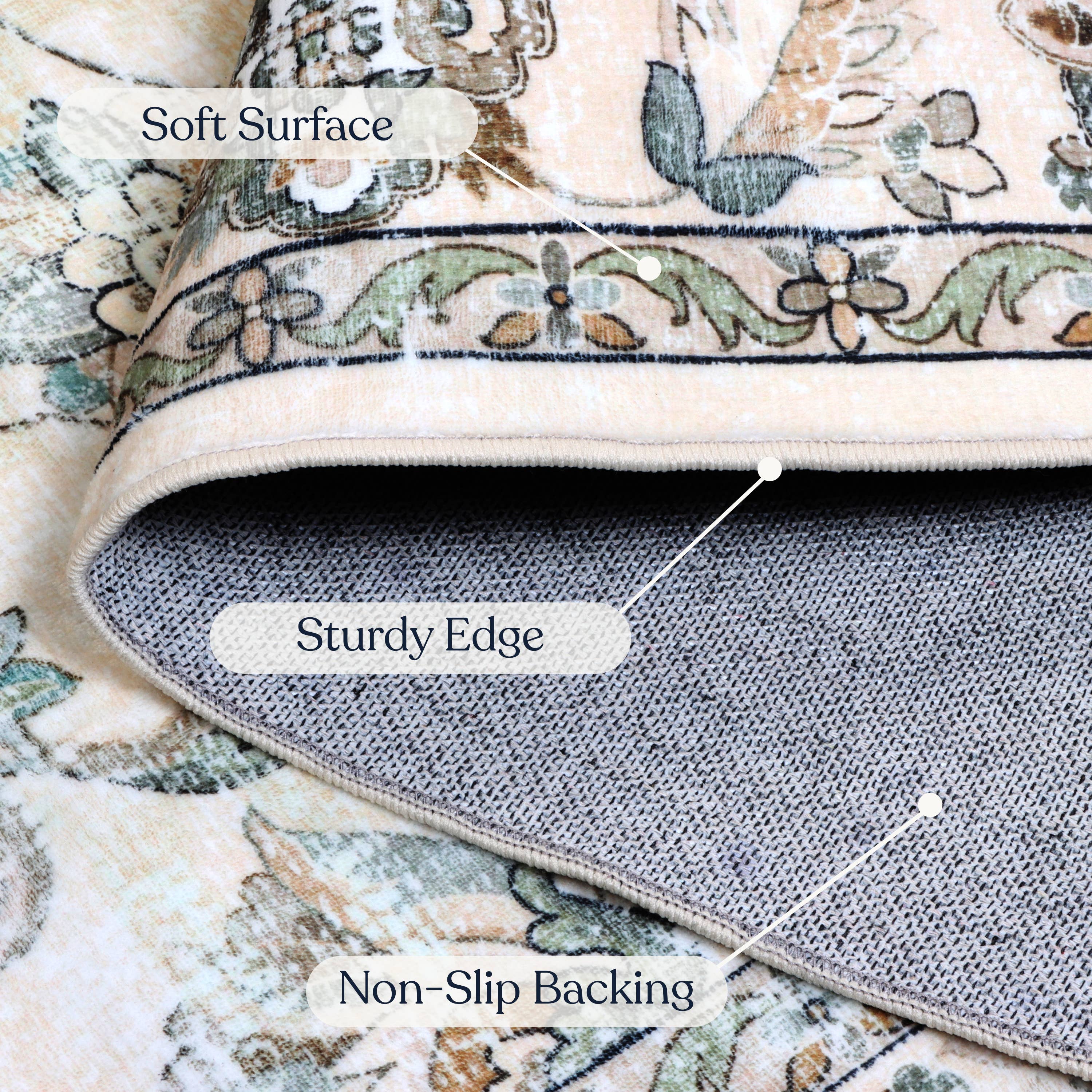 Delara – wholesale Matta – Elfenbensblomma maskintvättbar matta5