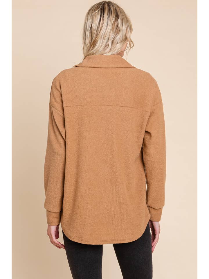 BOMBOM - Wholesale Shirt Jacket/Shacket - Women's - TL1886 SOLID KNIT SHACKET