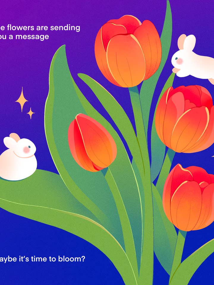 Tulips print for wholesale by vickyisdrawing