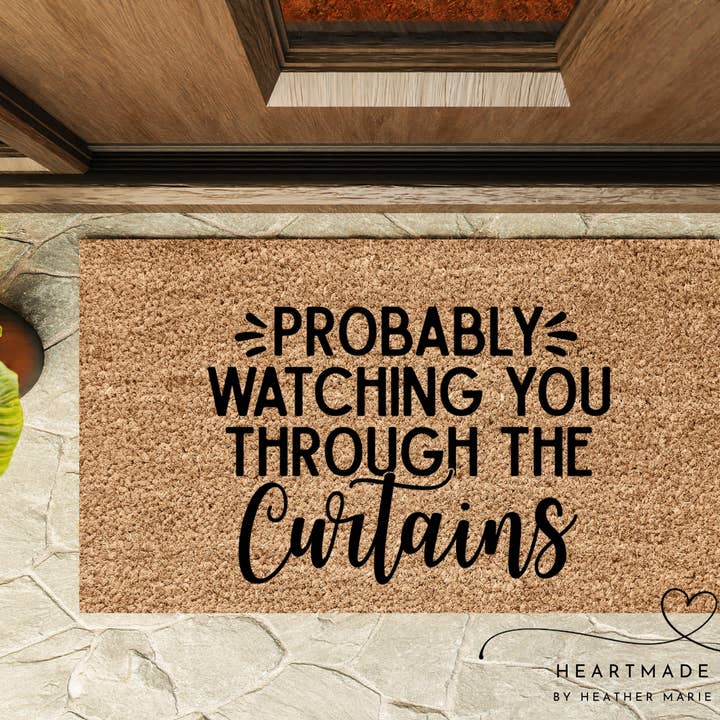 Titta genom gardinerna dörrmatta för wholesale av Heartmade By Heather Marie, LLC