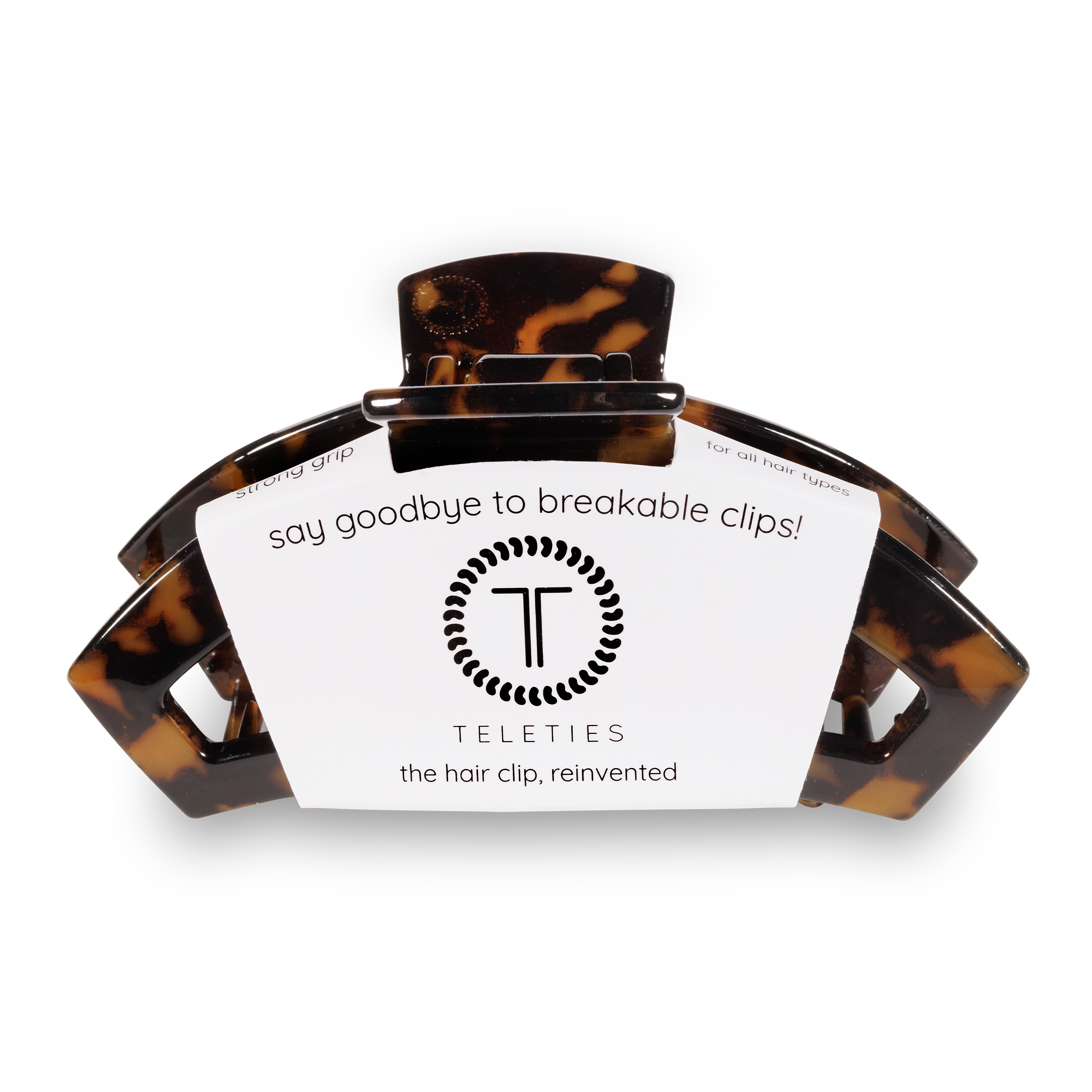 TELETIES - Wholesale Hair Clip - Women's - Open Hair Clip | Large |  Tortoise1