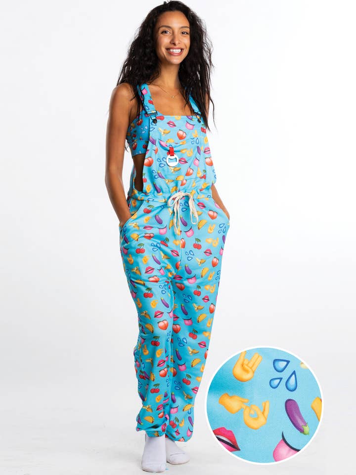 Shinesty, Inc - Vente Combinaison – femme - Salopette de pyjama Pajamaralls® pour femmes | The Innuendo Emojis