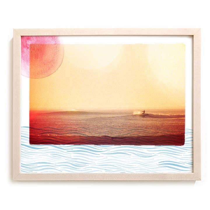 Surfing Art Print "Waterways" - Mixed Media for wholesale by Matthew Allen Art