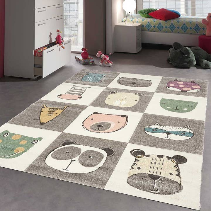 Grey ZOO TOO Oeko Tex children's rug for wholesale on Faire4