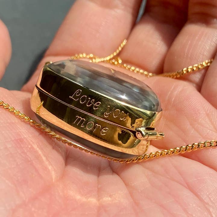 Mon Bijoux - Wholesale Locket Necklace - Medium Deep Silver or Gold Heart Locket Secret Message2