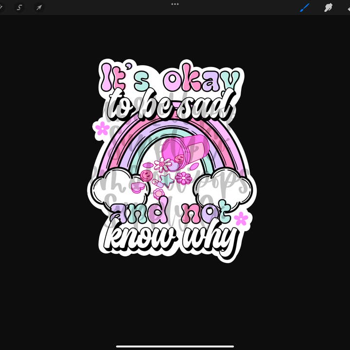 C'est normal d'être triste - Autocollant Santé Mentale pour la vente par Lem&Lollipops Supply Co. LLC