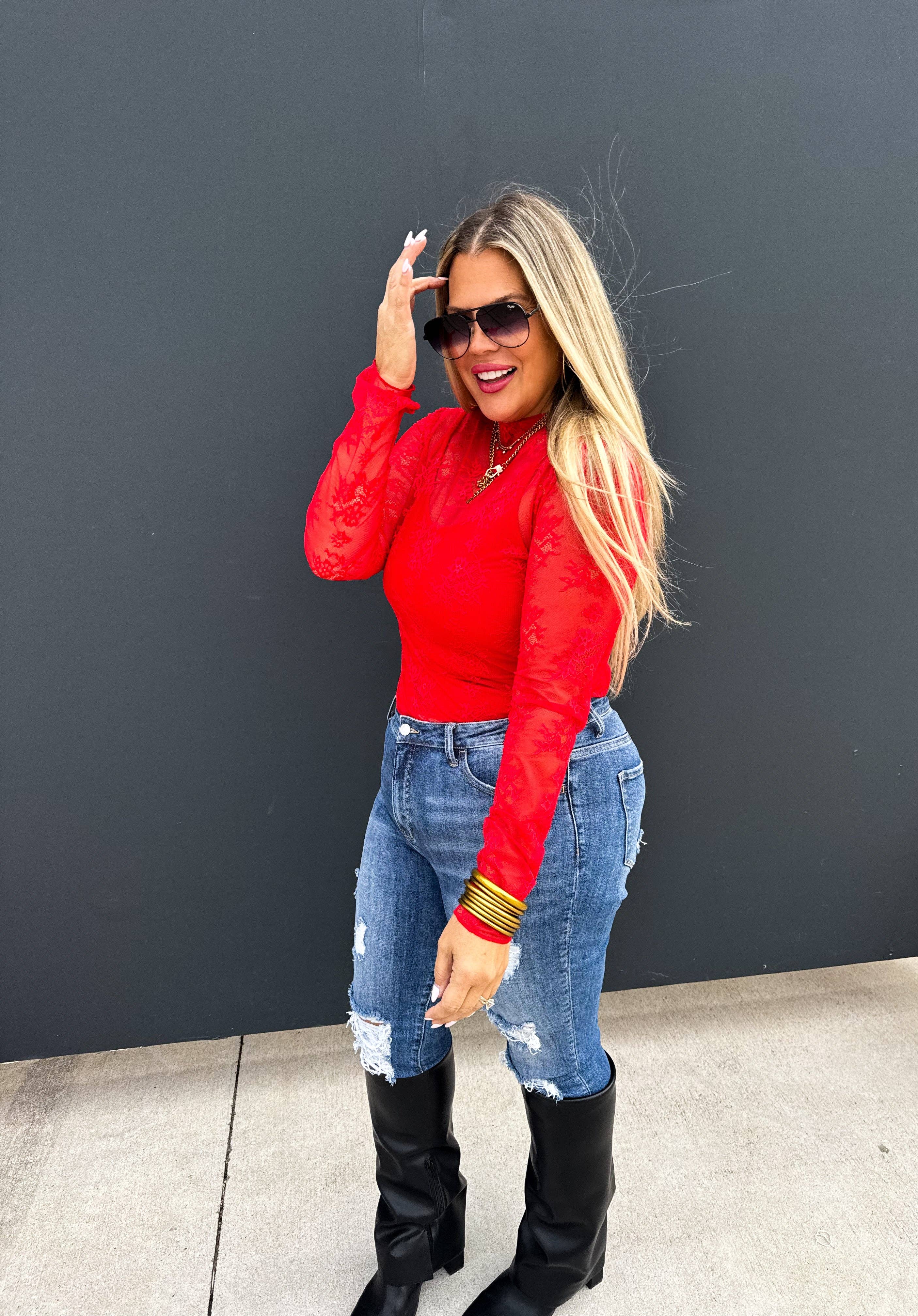 BLAKELEY - Wholesale Blouse - Women's - VALENTINES ROXY LACE TOP0