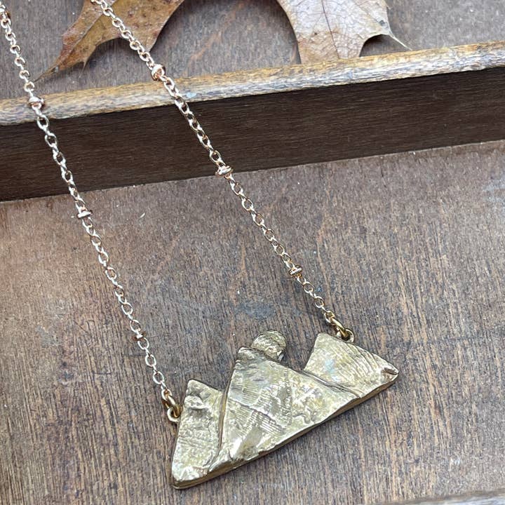 Mountain Pendant with Fossil Impressions - 16” - 18” Length for wholesale by Ozark Impressions Jewelry