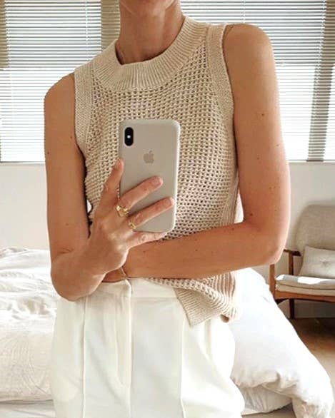 Apricot Trendy Cropped Cut-Out Vest for wholesale on Faire2