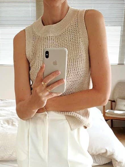 Apricot Trendy Cropped Cut-Out Vest for wholesale on Faire2