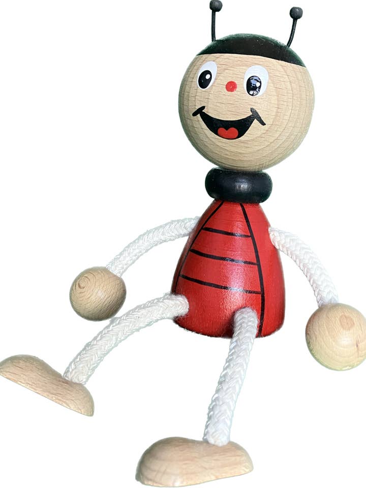 Wooden Sitting Toy - Ladybug - Handcrafted for wholesale by Toywood