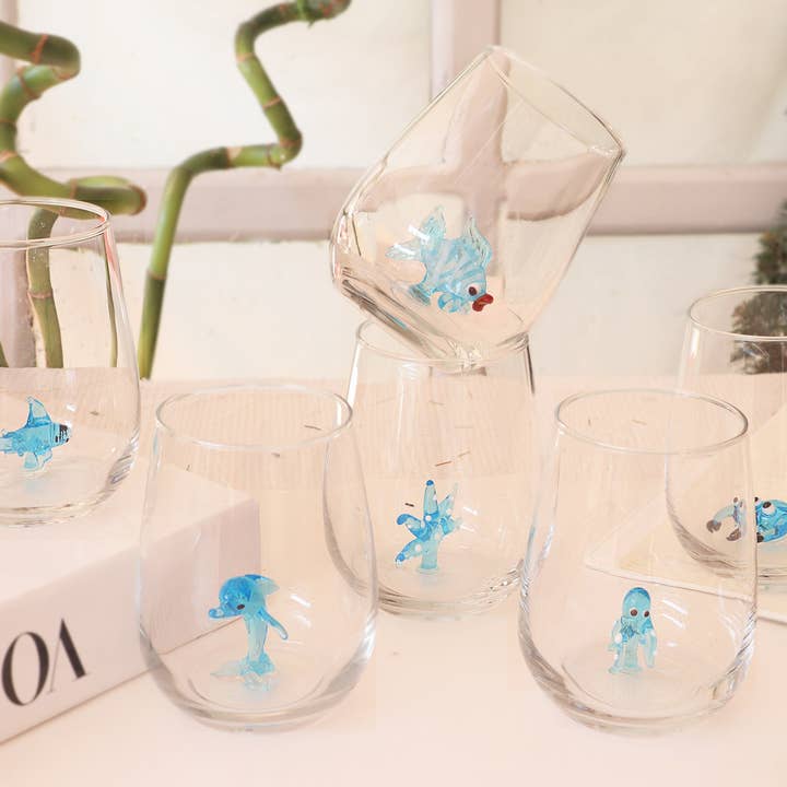 Ocean dyr drikke glas, glas krus, glasvarer, vin kop for engroshandel hos Adamodart