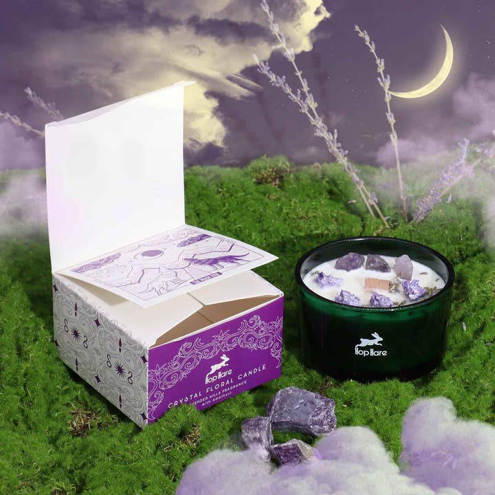 Salto Liebre Cristal Magia Flor Velas - La Luna para venta al por mayor de Crystal Cove