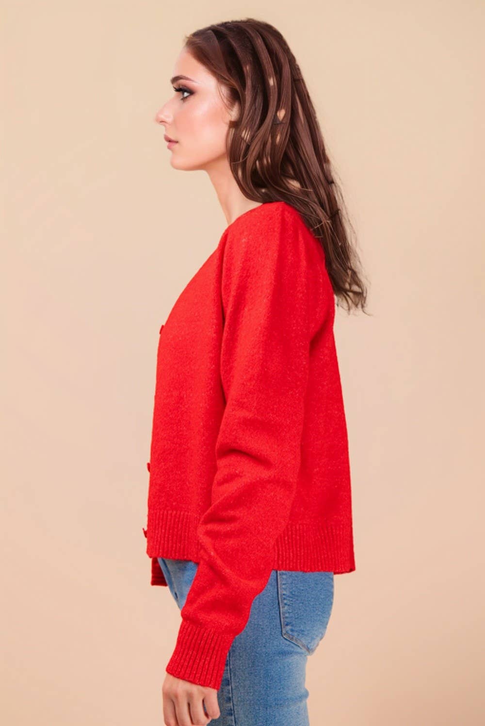 VERY J - Wholesale Cardigan - Women's - 12W3475N-Print & Solid Soft Knit Sweater Cardigan12