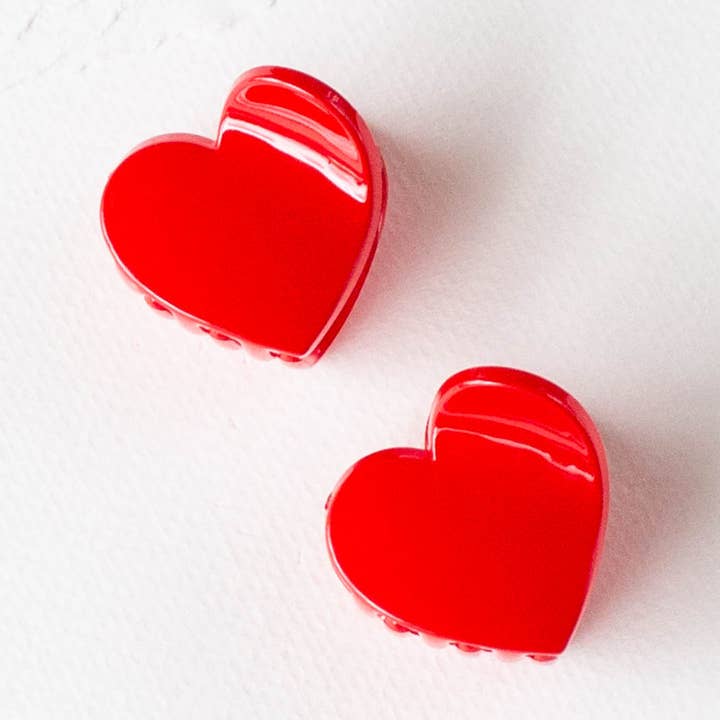 Glossy Candy Hearts Hair Clip Set for wholesale by Tiepology