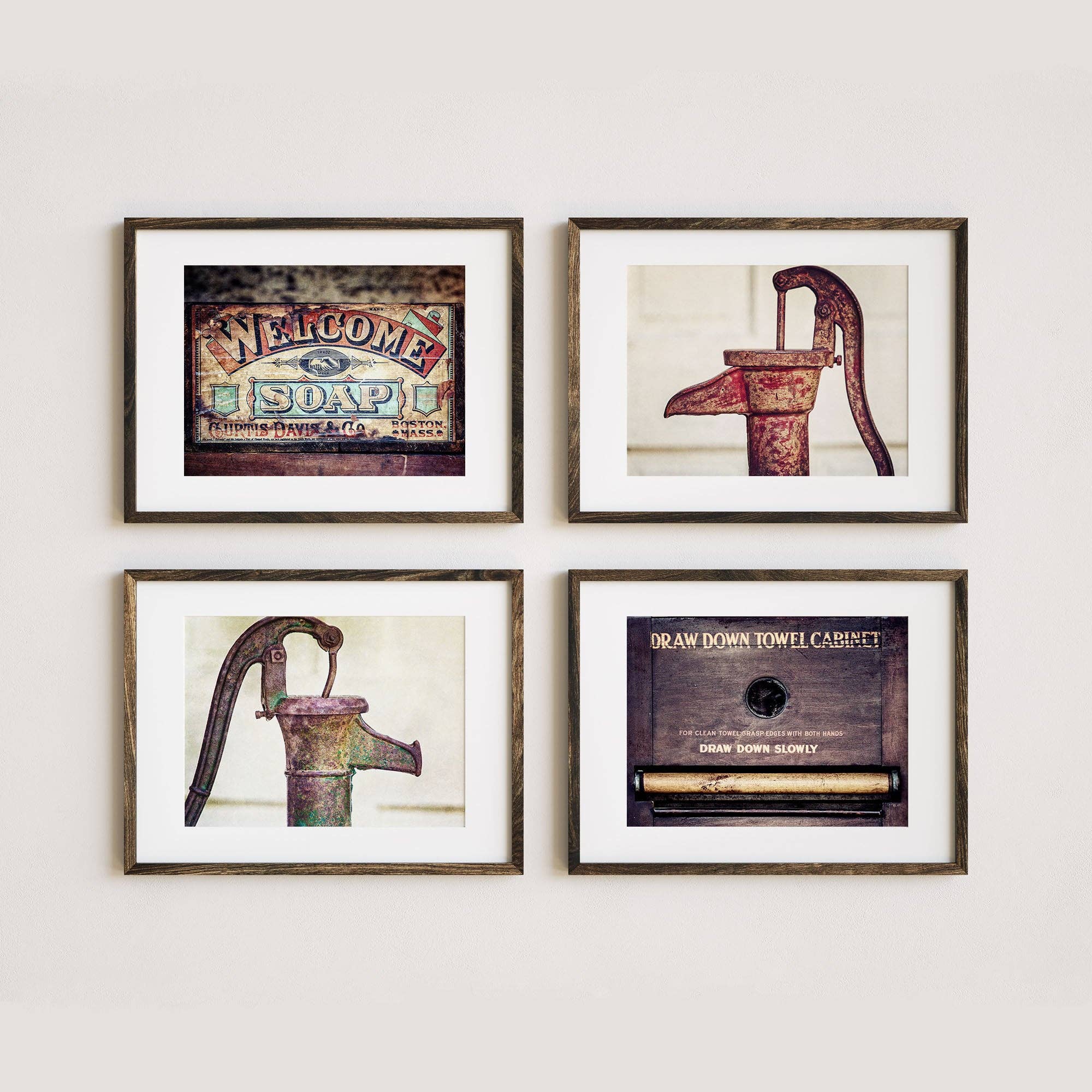 Lisa Russo Fine Art - Wholesale Gallery Wall Set - Warm Country Bathroom Decor | Art Prints Set of 4