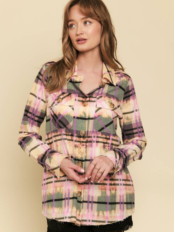 Chaqueta teñida con lejía 60012 para venta al por mayor de Mystree