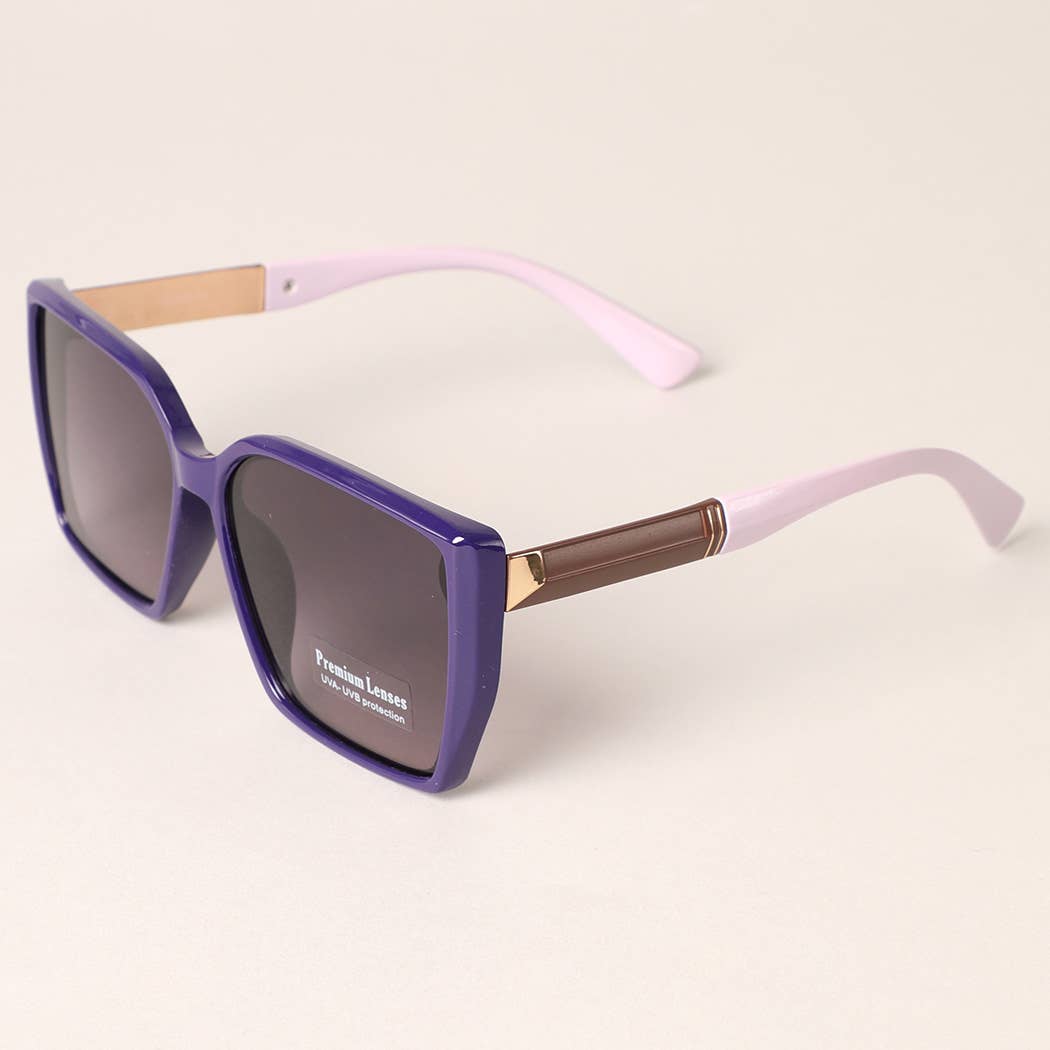  ASSORTED COLOR Square Shape Two-Toned Thin Frame Sunglasses for wholesale on Faire4