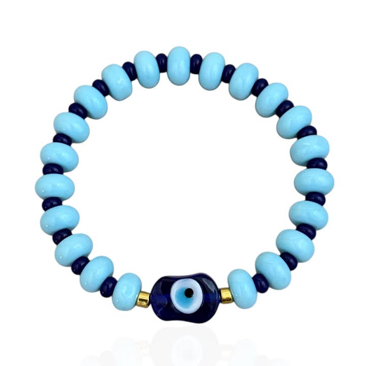 Braccialetto con Perline e Occhio Malocchio Blu per la vendita all'ingrosso da parte di Georgina Nicol