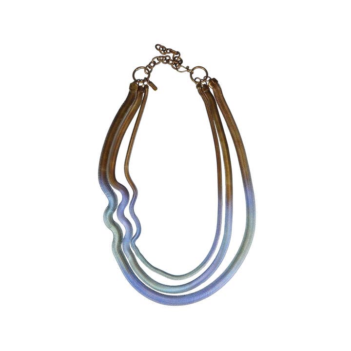 Colar delicado de samambaia tripla de 15” por atacado de Sarah Cavender Metalworks