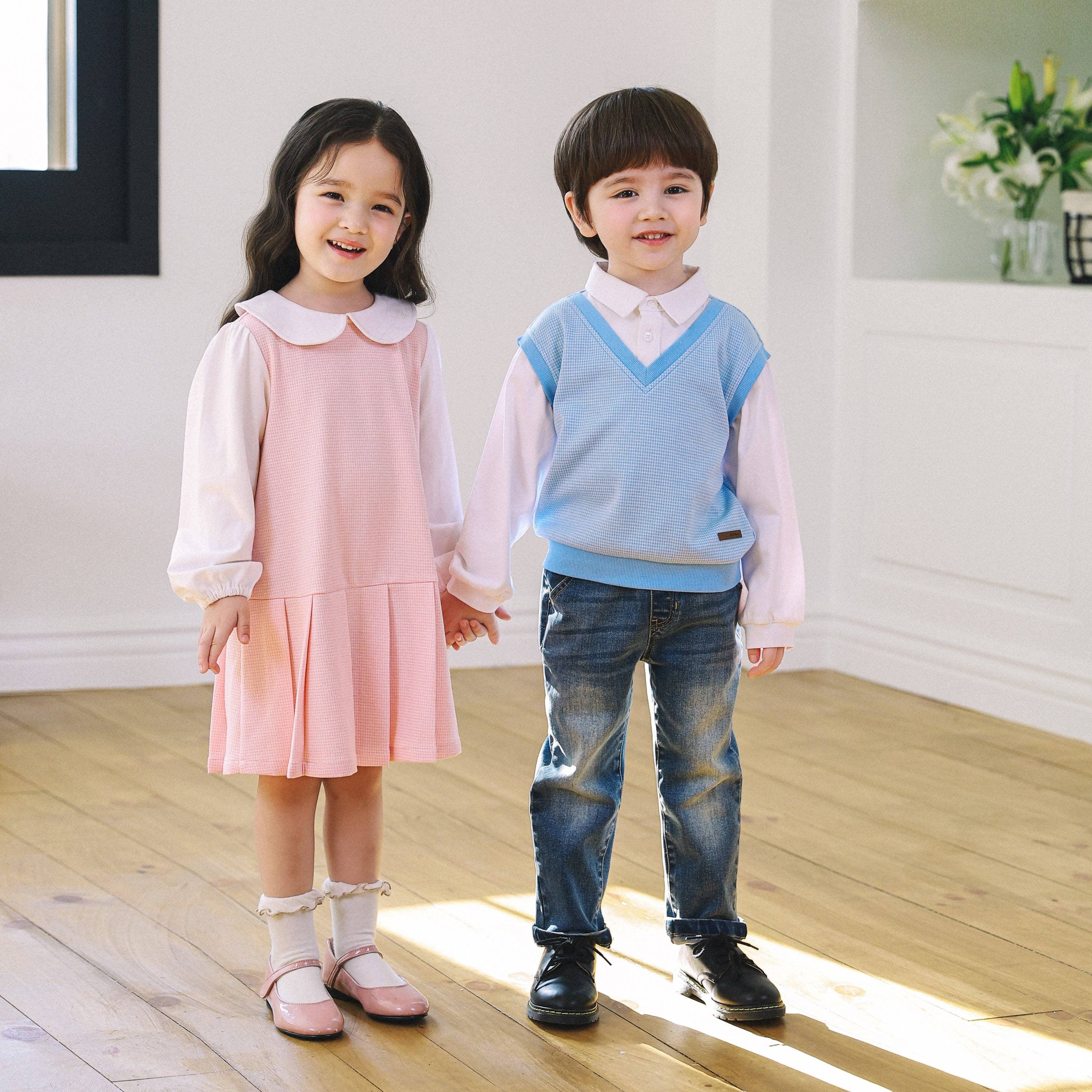 ToTo Heros - Wholesale T-Shirt - Kids - Layered Collared Shirt & Vest Combo Top4