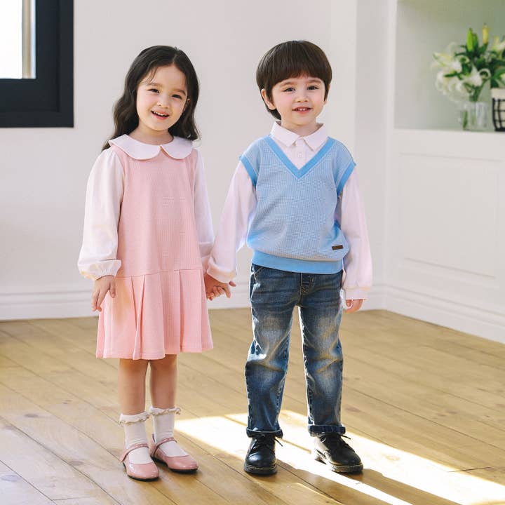 ToTo Heros - Wholesale T-Shirt - Kids - Layered Collared Shirt & Vest Combo Top4