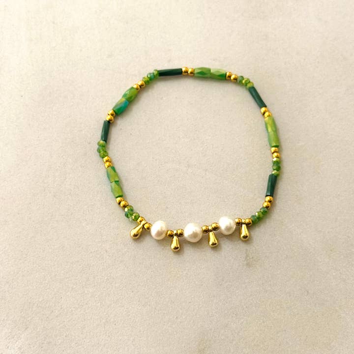 Cassette Barcelona - Wholesale Beaded bracelet - Thandi Elastic Summer Bracelet w Pearls 2