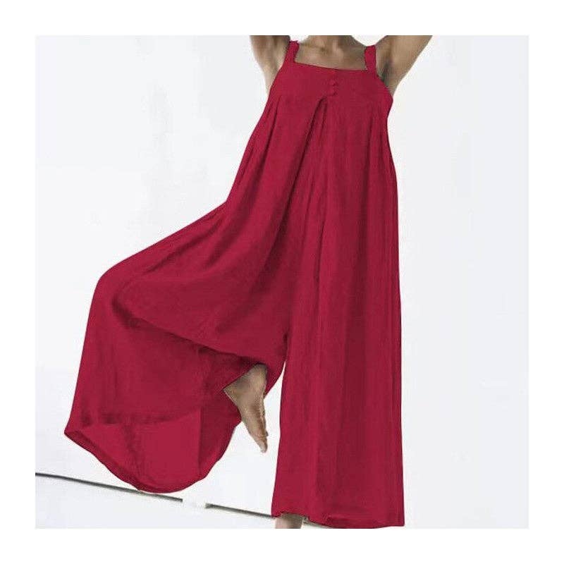 FurDecoration - Vendita all'ingrosso Salopette - Donna - Tuta in cotone tinta unita Plus Size0