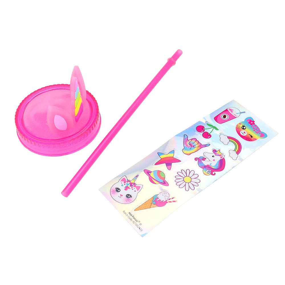 Sensibling Corp. - Wholesale Drinking Glass/Cup - Kids & Baby - HOT FOCUS - Kids Glow in the Dark Unicorn Mason Jar Tumbler
1