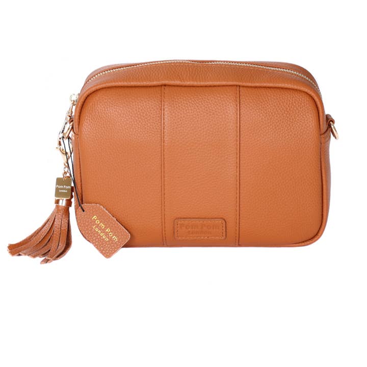 Pom Pom London - Wholesale Crossbody Bag - Women's - Pom Pom London City Bag Tan & Strap Tan Mix