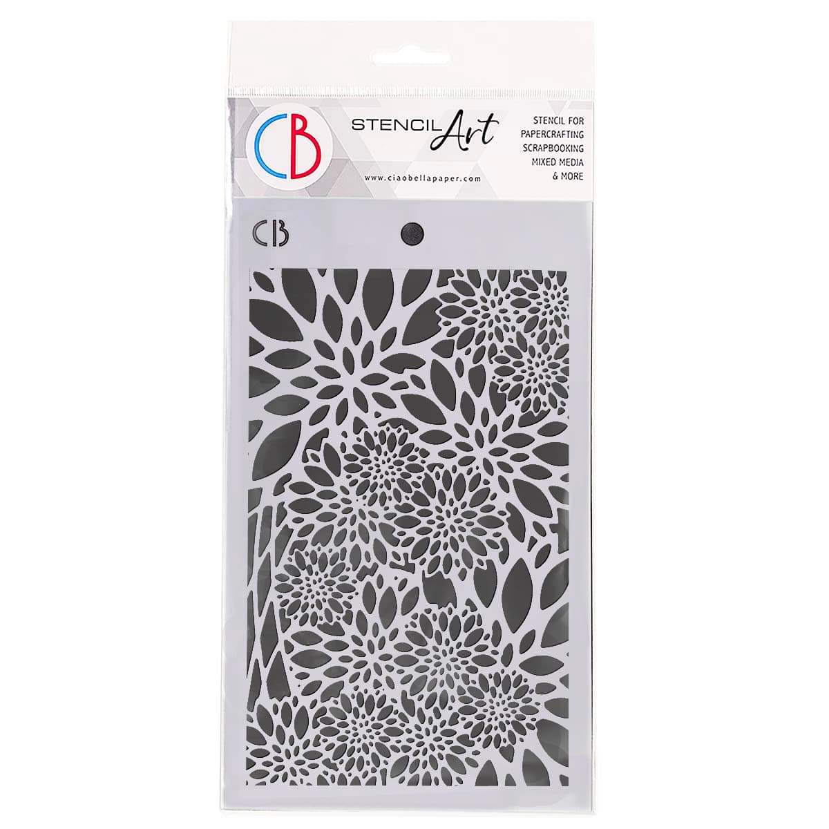 Ecstasy Crafts Distributing – wholesale Stencil/craft die – Ciao Bella Texture Stencil 5"x8" Poinsettia0