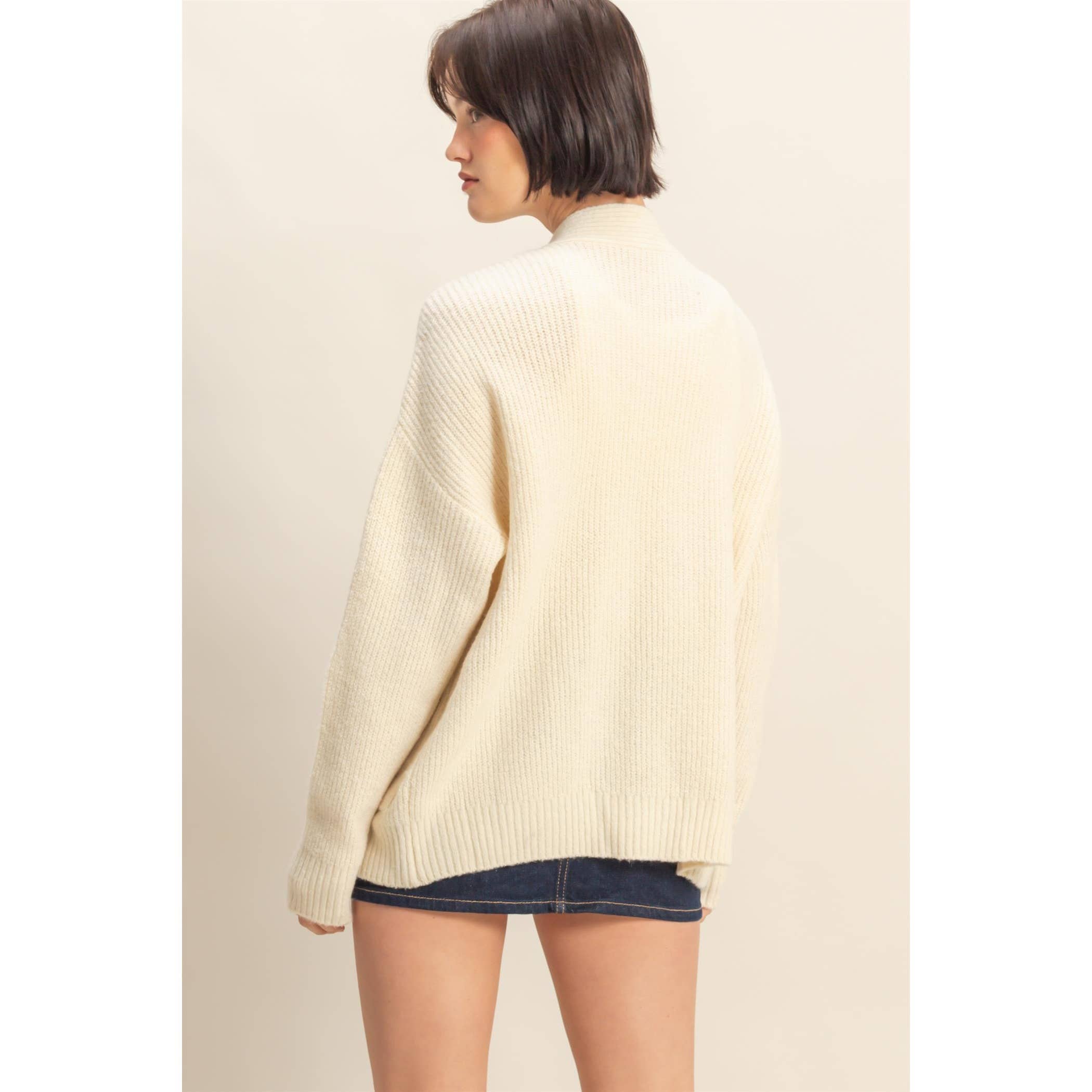 HYFVE - Wholesale Cardigan - Women's - Oversized Sweater Cardigan With Front Pockets7