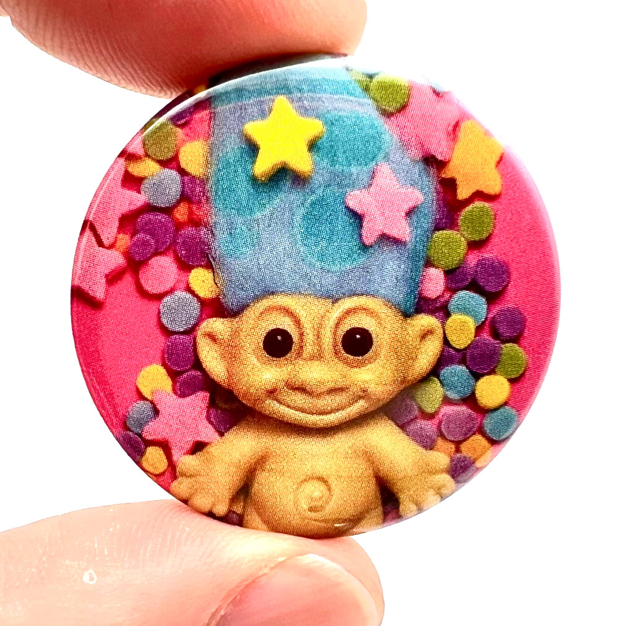 Bite Your Granny - Wholesale Lapel Pin/Button - Cute Magical Troll Pink Button Pin Badge 0
