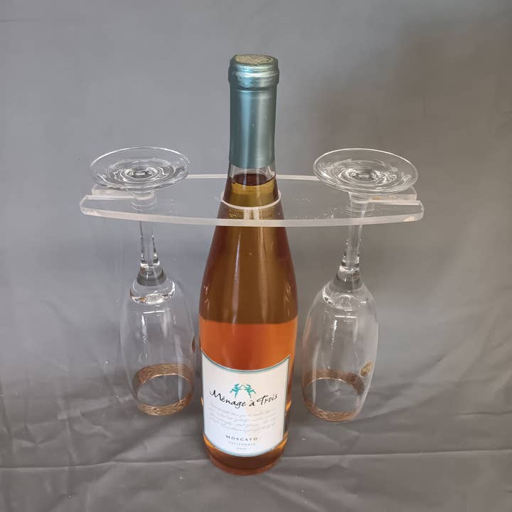 Plasticmart - Wholesale Wine Rack - Acrylic Wine Bottle and Glass Caddy2