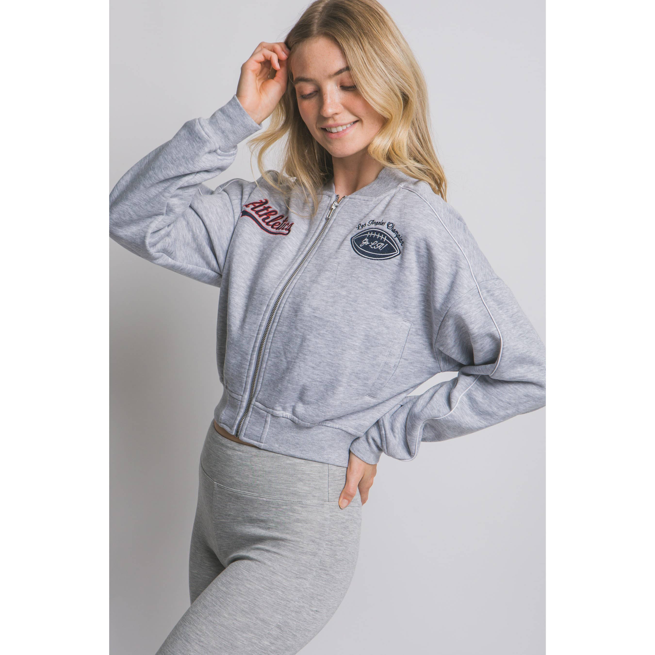 Style Up - Wholesale Jacket - Women's - Print Sweatshirt Full Zip Up Side Pockets Jacket2