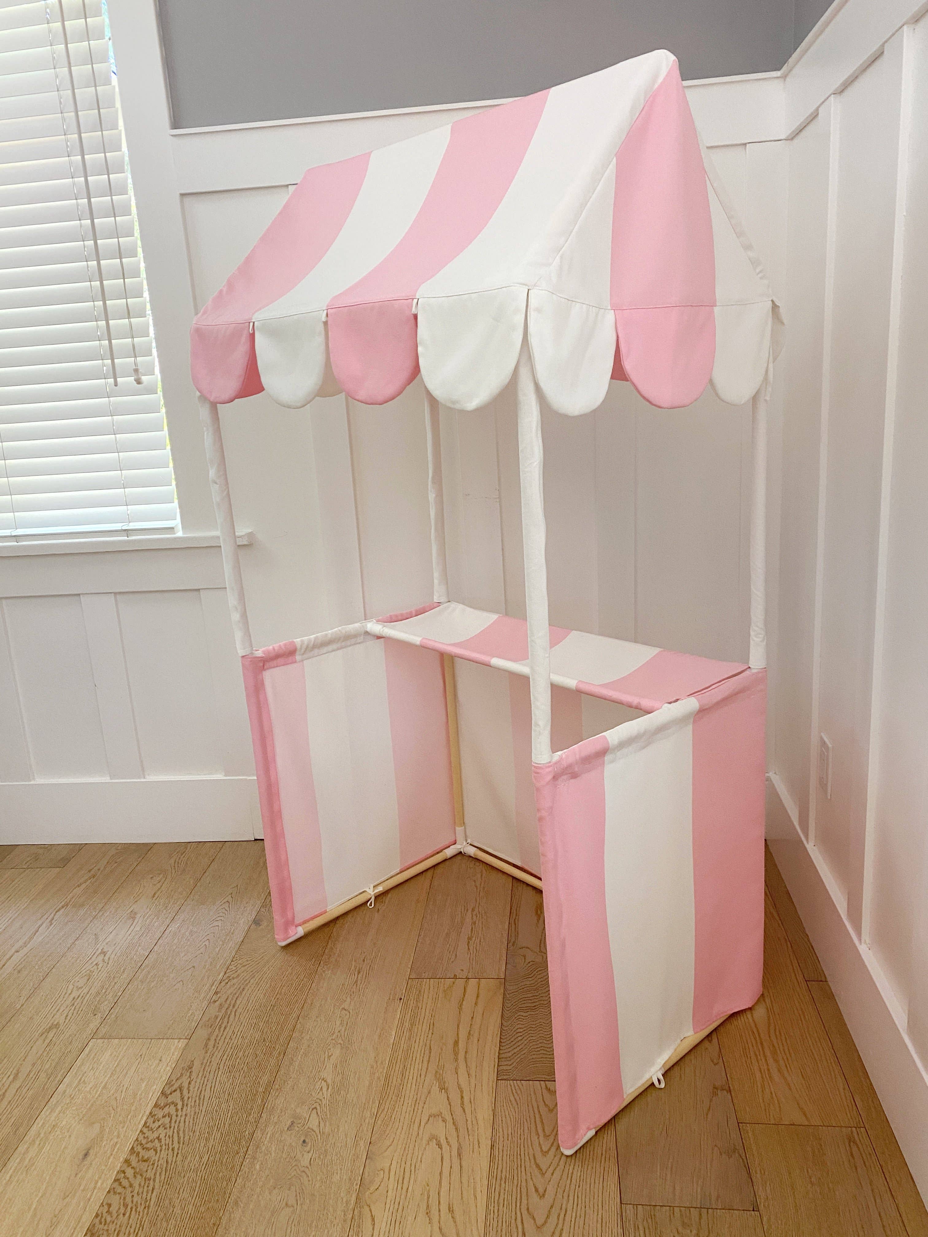 Domestic Objects - Wholesale Tent - Kids - The Market Stand Play Tent in Pink & White Cotton Canvas7