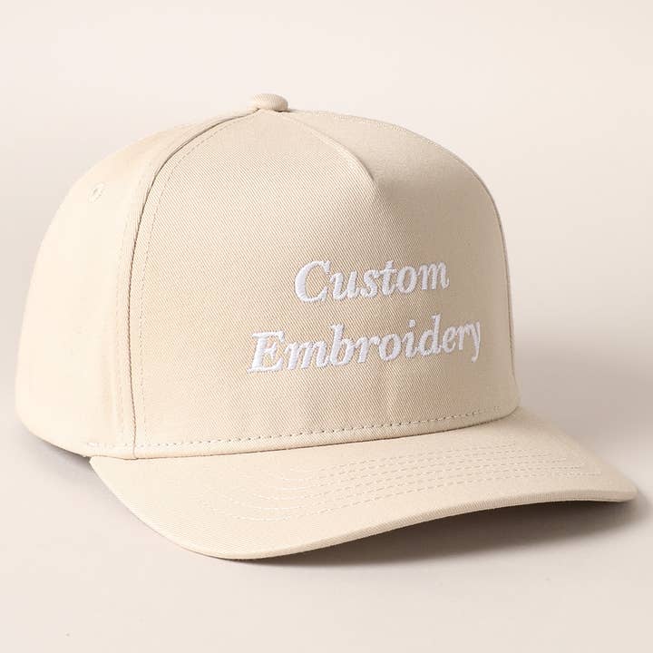 Fashion City - Wholesale Baseball Cap - Unisex - Custom Embroidery Solid Colored Cotton 5 Panels Cap
