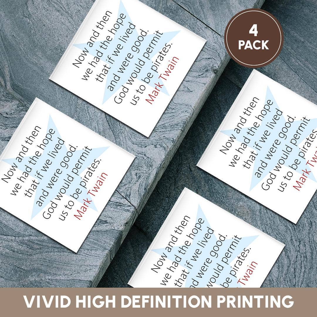 3dRose - Vente Sous-verre - 3dRose, Citations de Mark Twain - De temps en temps, nous avions l'espoir, Dessous de verre5