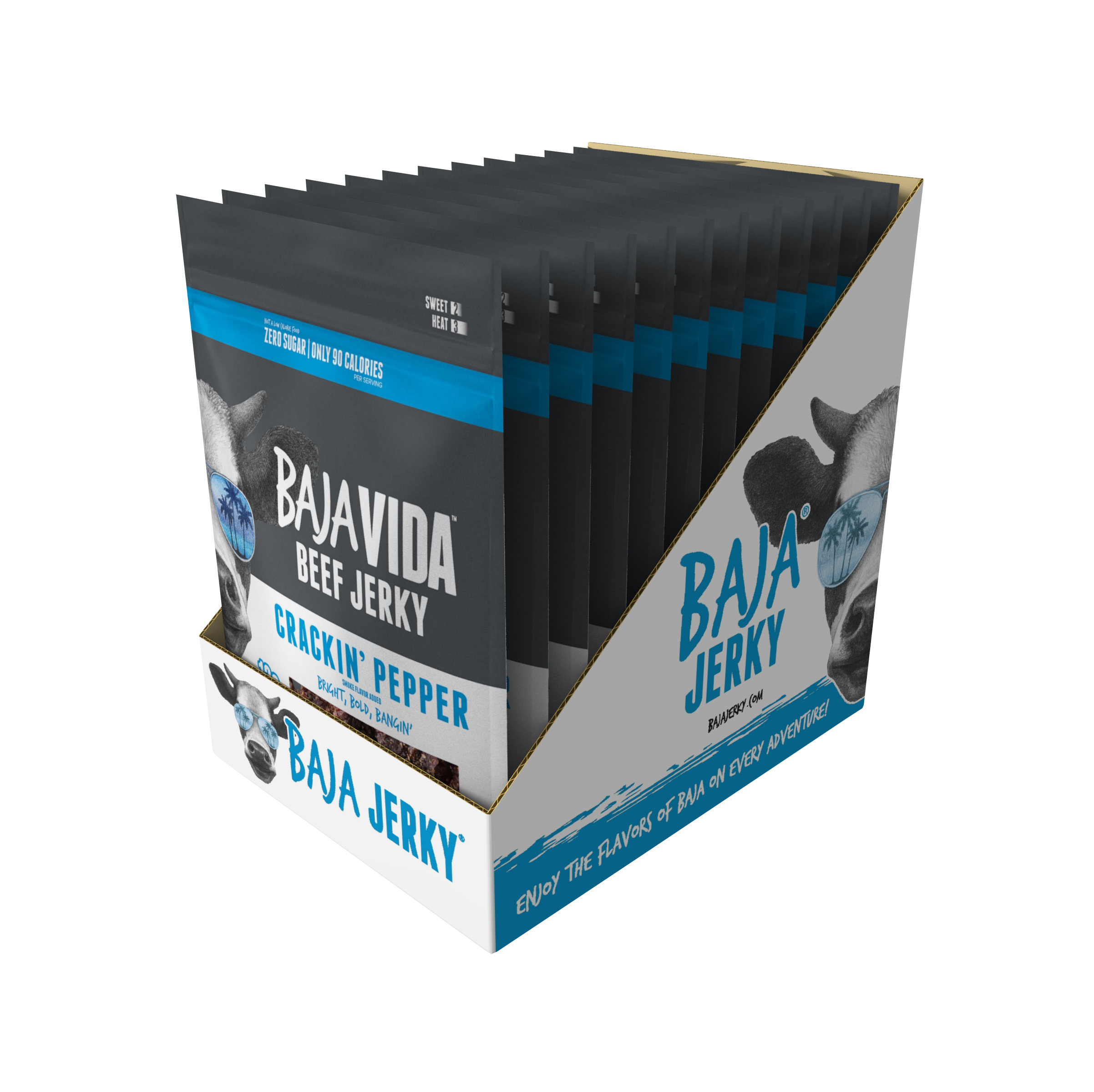 Baja Vida Snacks - Vente Viande séchée - Baja Vida Beef Jerky - Zéro Sucre Poivre Craquant3