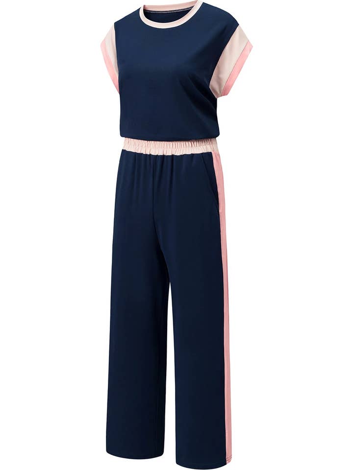 Lovesoft - Wholesale Lounge Set - Women's - Multicolor Color Block Detail Casual Two-piece Set26