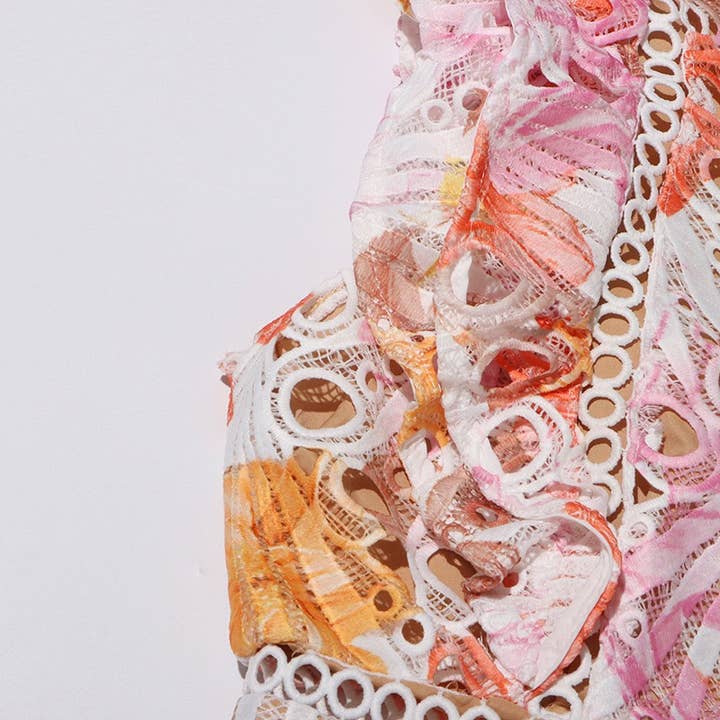 Productseeker – Vestido - Mulher por atacado – Vestido midi elegante sem mangas em renda bordada com flores11